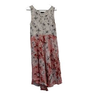 Varun Bahl by Antropologie Floral Color  Midi Dress Pink White Size 8 RN66170